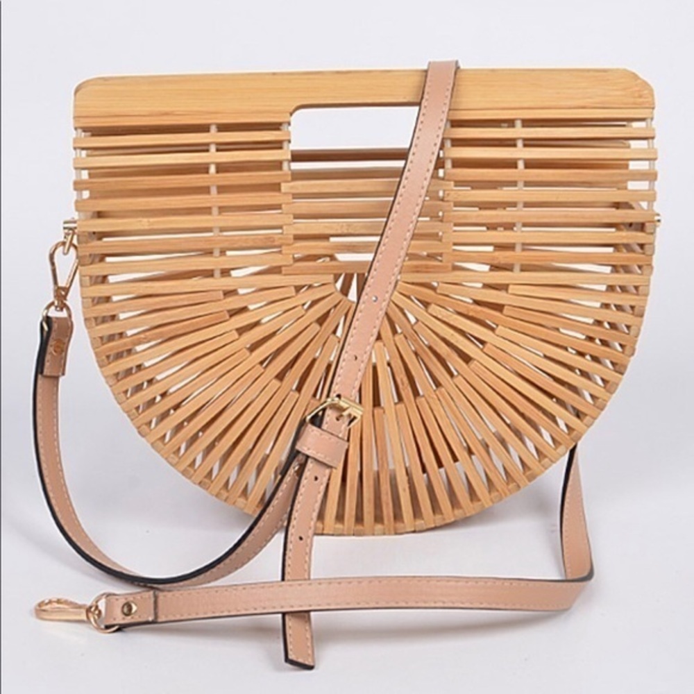 Crossbody Bamboo Bag Natural color